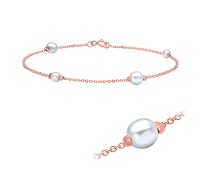 Sweet Pearls Rose Gold Plated Silver Anklet ANK-322-RO-GP